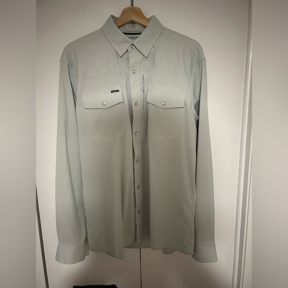Poncho Pearl Snap Men’s L Slim